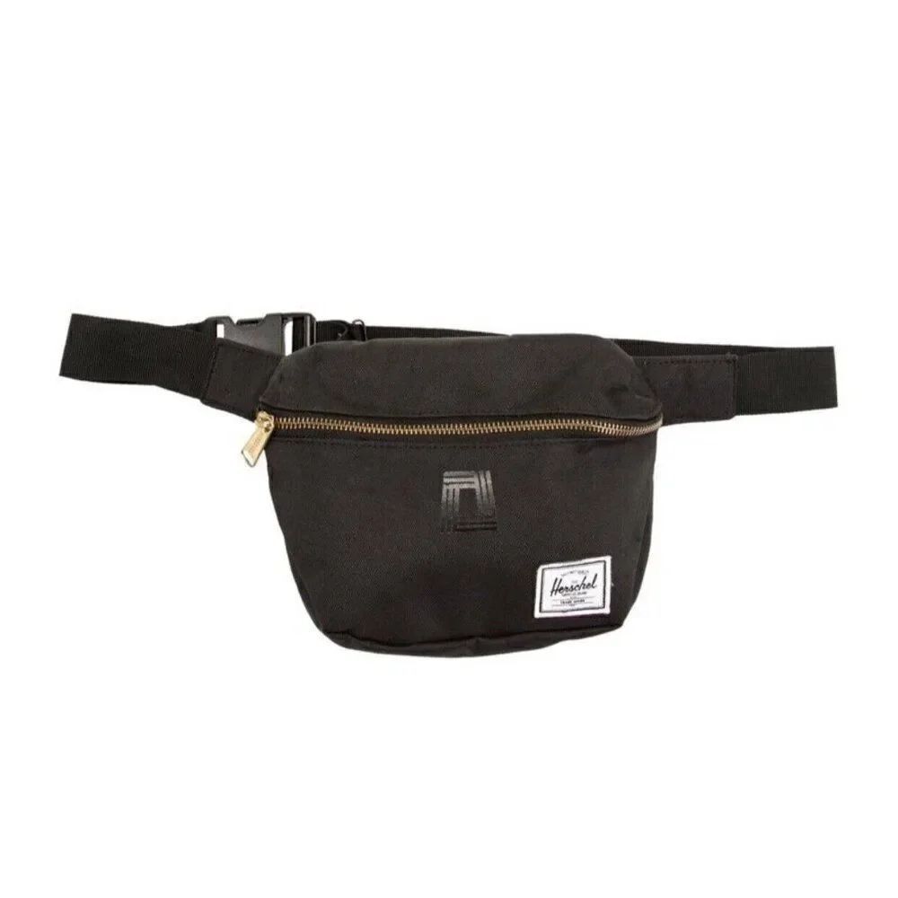Herschel Supply Co Authentic Solid Black Canvas Belt Bag Fanny pack